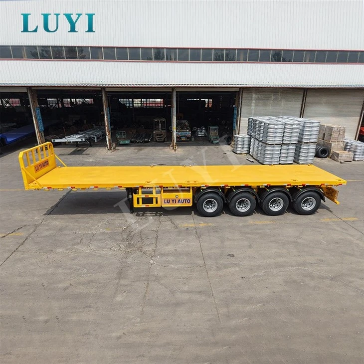 80 Ton 4 Axle Flatbed Semi Trailer factory