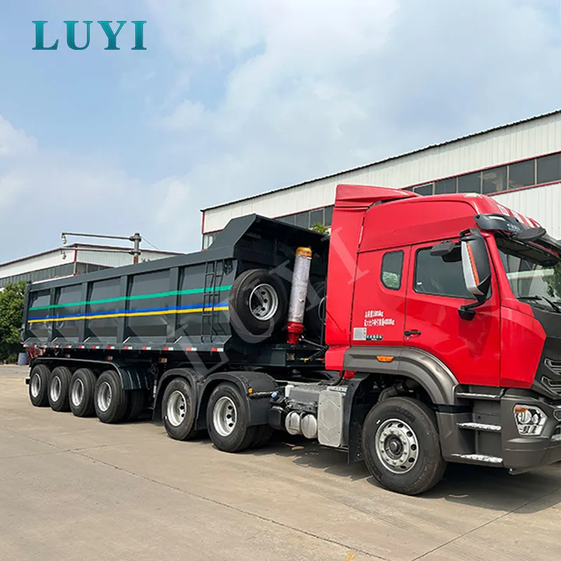 Splinterny 4-aksel 100-ton U-type Hydraulisk Sættevogn til bagudlæsning,