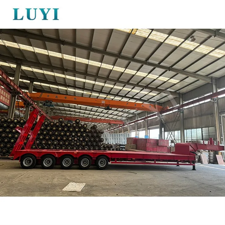 Fem-tråds ti-akse svanehals lav flad semi-trailer