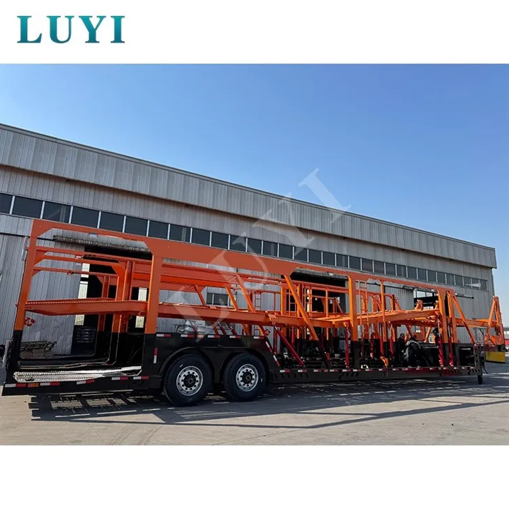 Høj-effektiv 2-akslet 8-parkeringsplads Sættevogn til biltransport