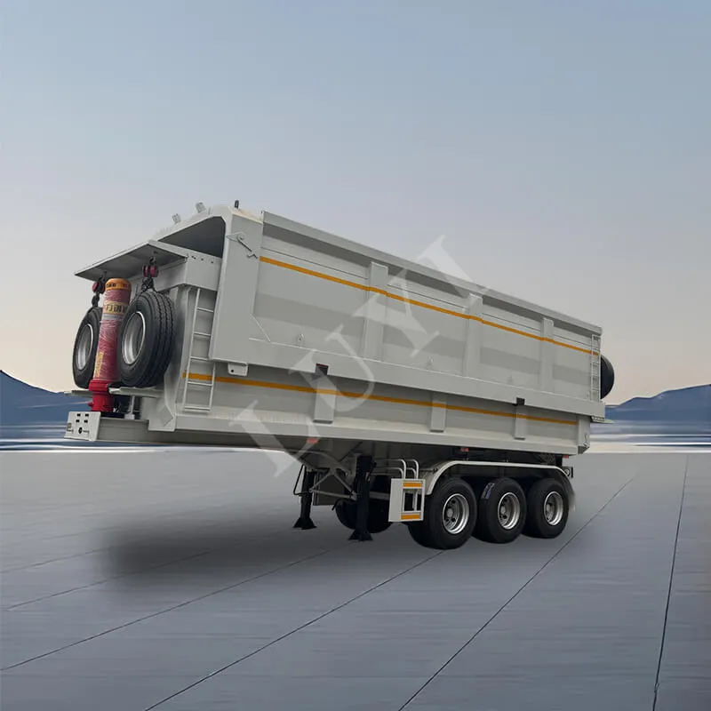 Tre - Axle 60 - 80 ton bageste - Tippede dump semi-trailer